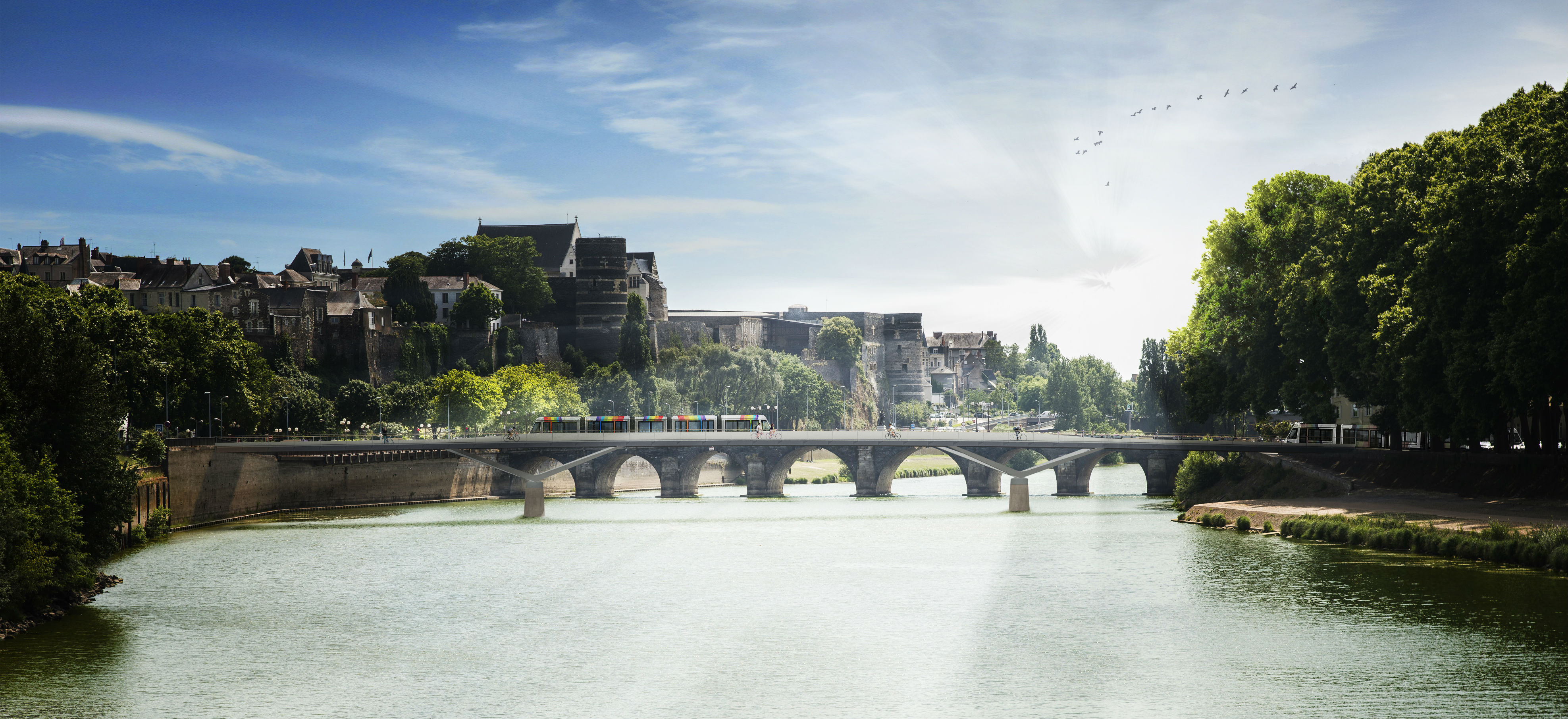 Le coeur de ville se réinvente autour de la Maine. ©Egis Structures et Environnement / Lavigne Chiron Architectes