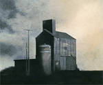 Illustration Le silo, motif architectural du paysage rural Image Le silo, motif architectural du paysage rural