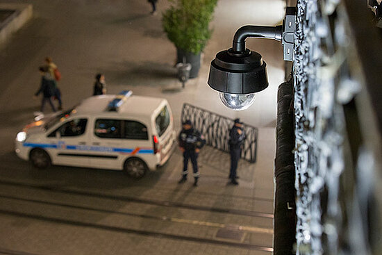 Caméra de vidéoprotection, place du Ralliement à Angers.