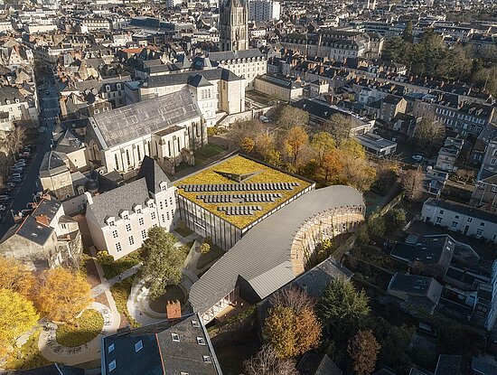 Vue d'architecte de la médiathèque Toussaint rénovée.