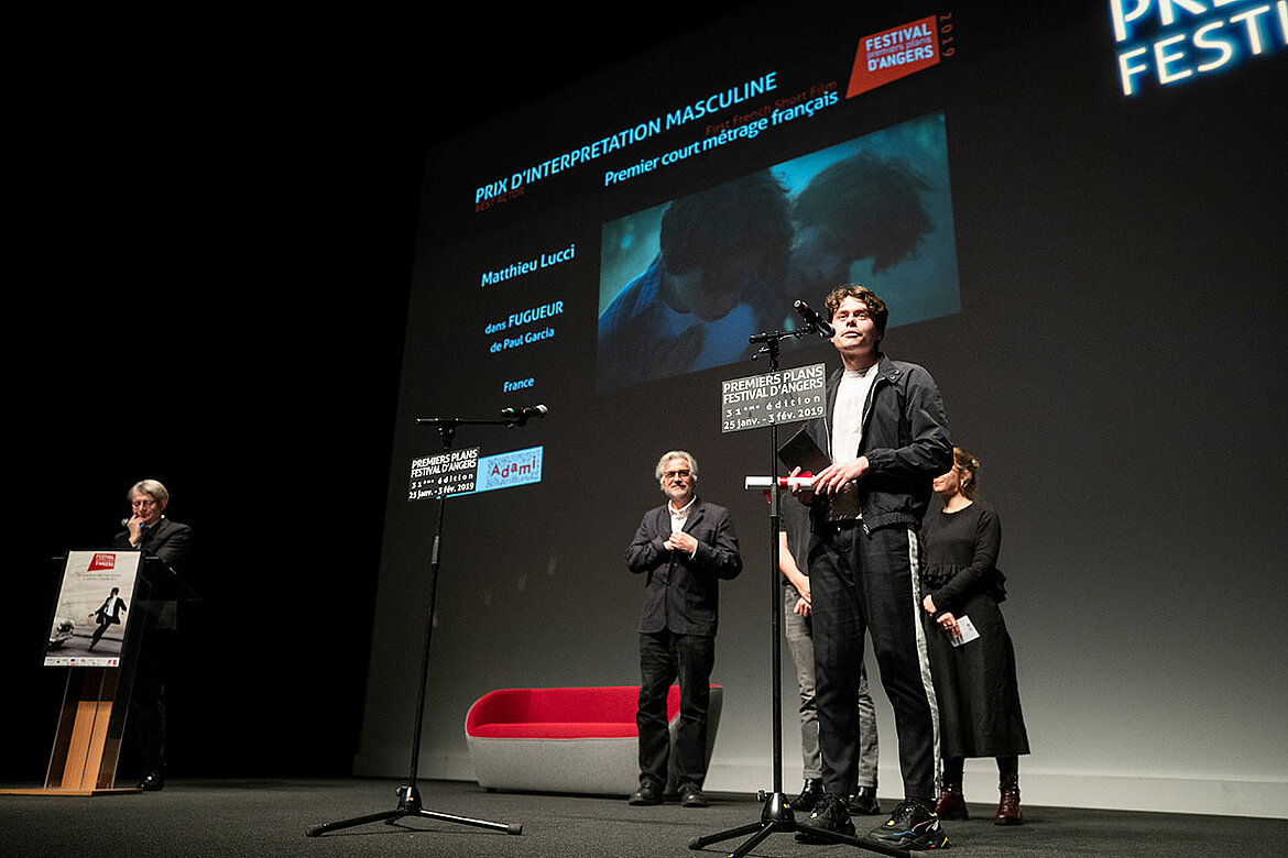 Prix d&#039;interpr&eacute;tation masculine, courts-m&eacute;trages fran&ccedil;ais: Matthieu Lucci dans Fugueur, de Paul Garcia.