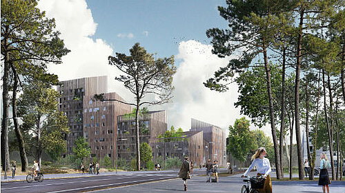 L&rsquo;immeuble en bois sera construit &agrave; proximit&eacute; du parc Saint-Nicolas.  