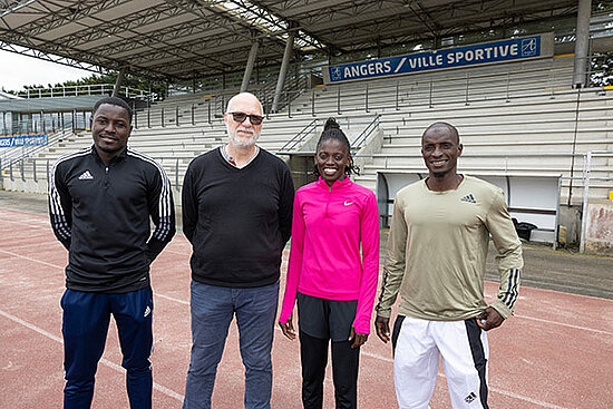 Photo des athlètes gambiens accueillis à Angers.