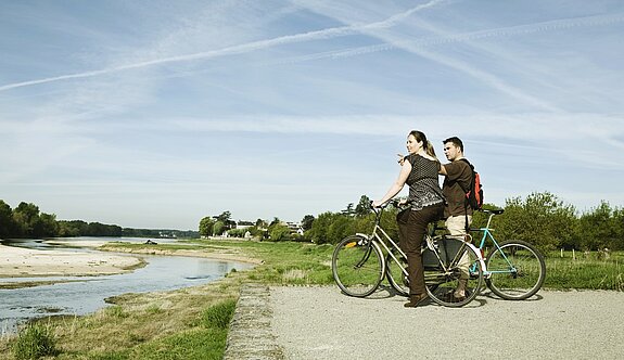 photo de cyclistes en bord de Loire