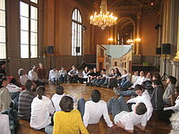 Le grand foyer au Théâtre © Service éducatif Angers, Ville d’art et d’histoire.