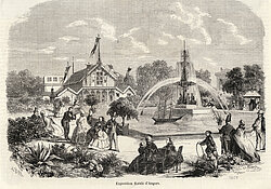 L&rsquo;exposition de 1858, lithographie. Archives Municipales d&rsquo;Angers, Phototh&egrave;que, 3 Fi 176.