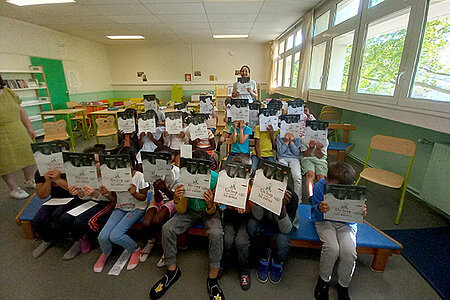 Photo d'atelier à Angers dans le cadre de l'opération "Mordus de livres".