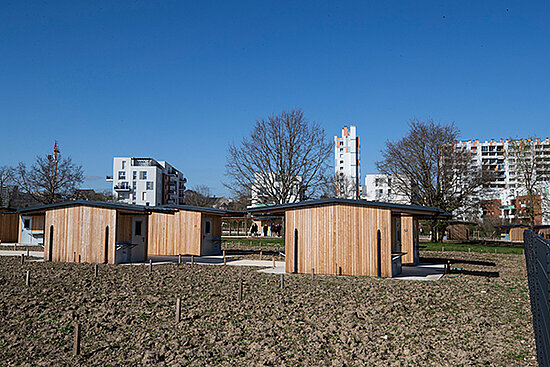 Photo des nouveaux jardins partagés du parc Balzac.
