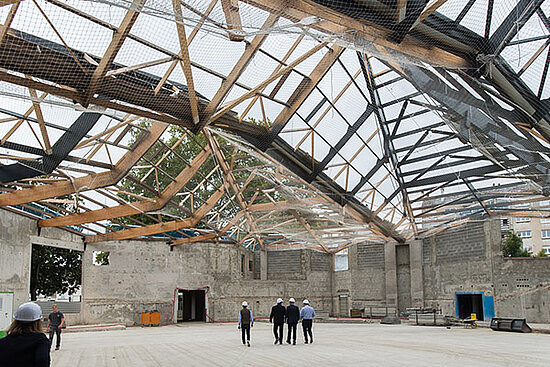 Photo des travaux de la salle du Haras.