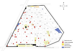 Plan du cimeti&egrave;re de l&rsquo;Est en 2005. R&eacute;alisation bureau d&rsquo;&eacute;tudes du service Parcs, Jardins et Paysages  &copy; Ville d&rsquo;Angers