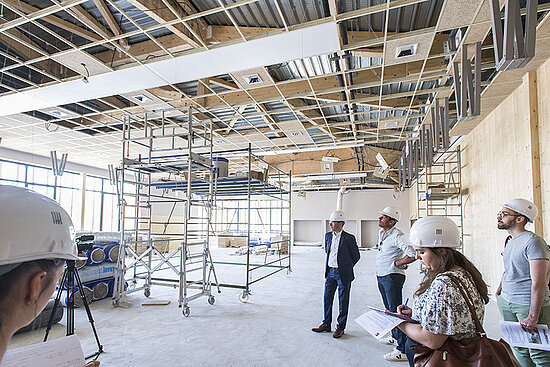 Photo des travaux du gymnase de Monplaisir.