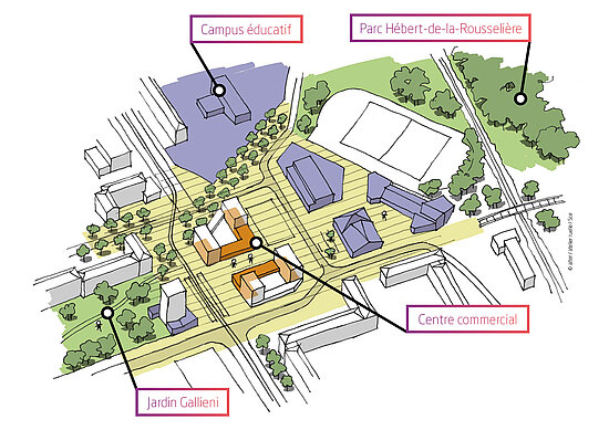 Le projet de rénovation de la place. 