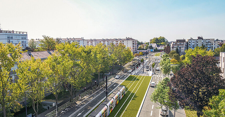 Vue d'architecte du boulevard Allonneau à Monplaisir