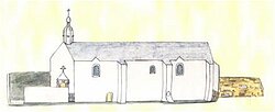 Chapelle Saint Lazare, dessin de Jean Ballain, 1716, bibliothèque municipale d'Angers, cliché Bruno Rousseau