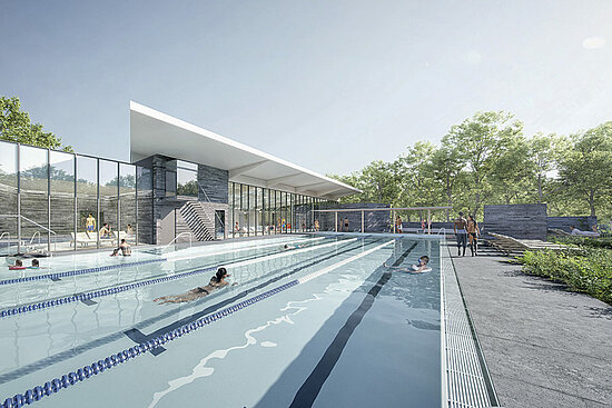 Vue d'architecte de la future piscine de Belle-Beille.