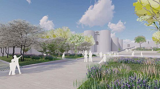 image de synth&egrave;se du projet de la place de l'acad&eacute;mie