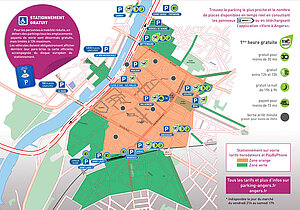 Cartographie du stationnement dans le centre-ville d'Angers.