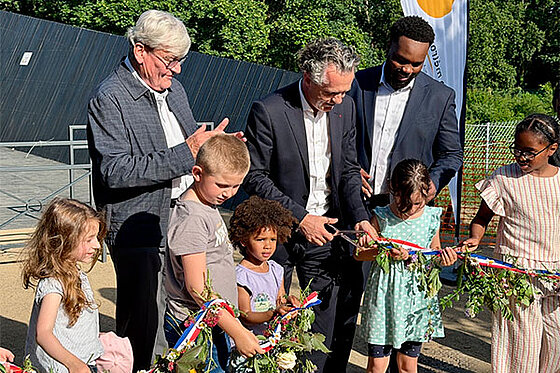 Inauguration de la passerelle H&eacute;bert-de-la-Rousseli&egrave;re dans le quartier de Monplaisir &agrave; Angers.