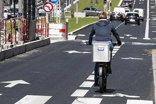 Photo de bande cyclable, boulevard Carnot.