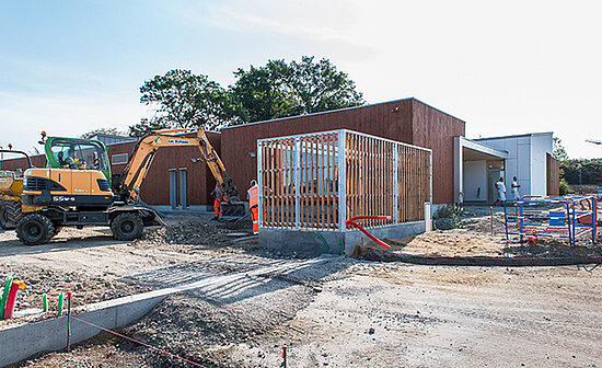 Photo des travaux de l&#039;accueil de loisirs des Hauts-de-Saint-Aubin.