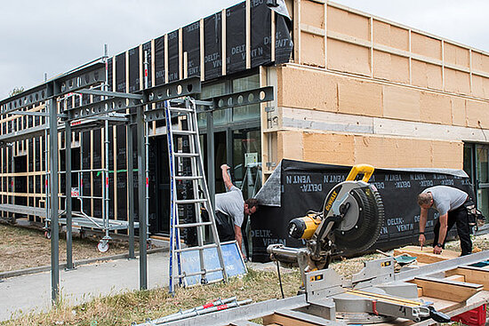 Photo des travaux du r&eacute;fectoire de l&#039;&eacute;cole Jules-Verne