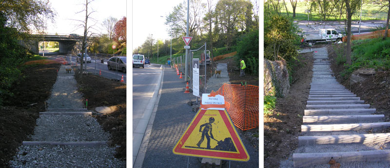 Chantier du chemin des Musses à la Roseraie.