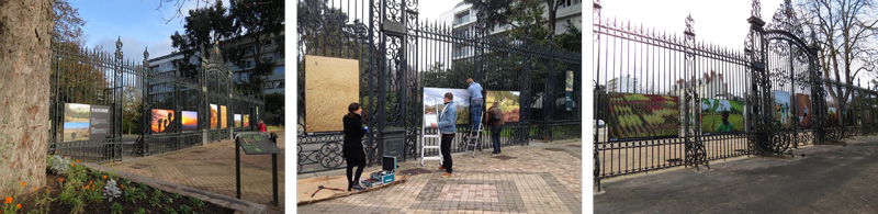 Exposition "Un autre regard" sur les grilles du jardin des plantes.