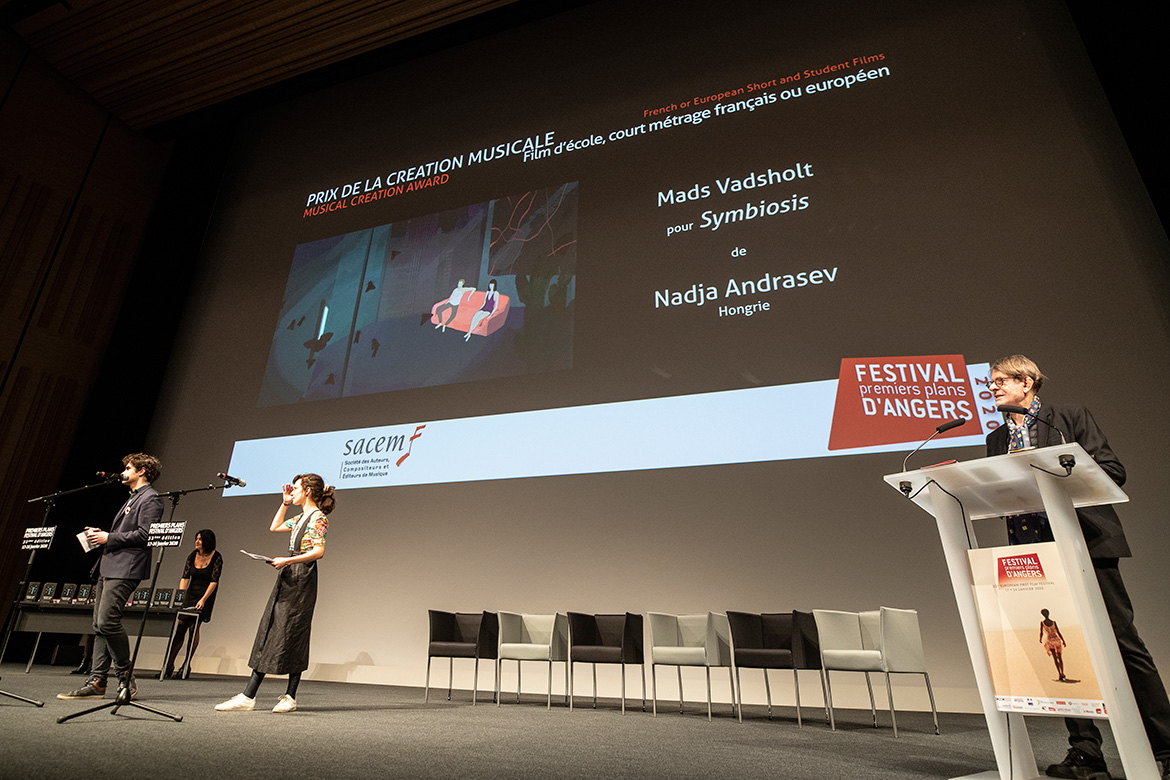 Prix de la création musicale - Film d'école, court-métrage français ou européen: Mads Vadsholt pour Symbiosis, de Nadja Andrasev.