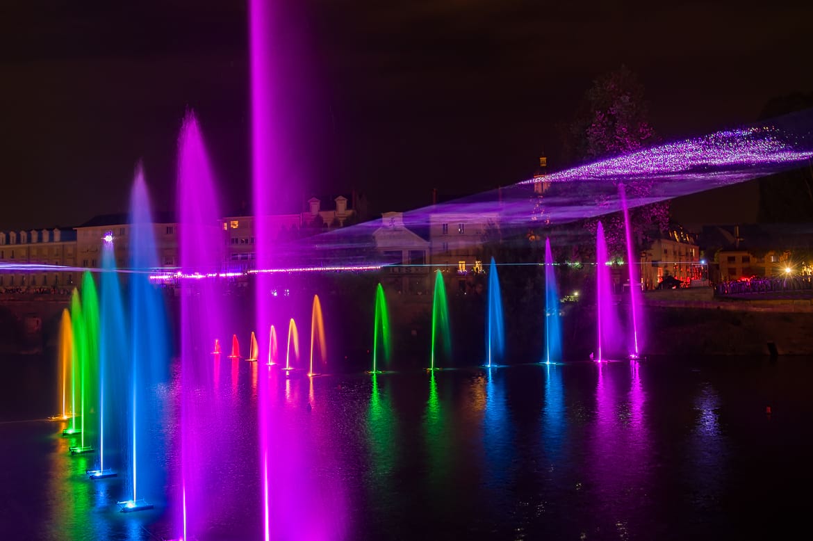 photo du spectacle son et lumière et de la fontaine