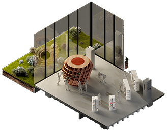 Vue d'architecte de la cabane des enfants.