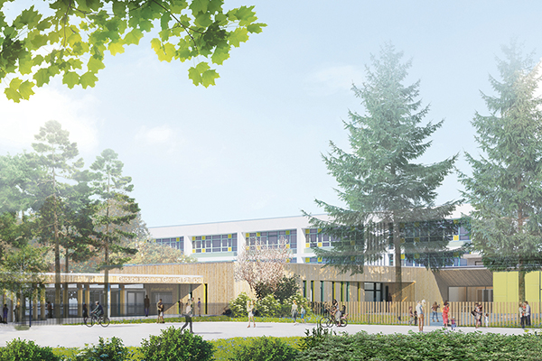 Vue d'architecte de l'école Gérard-Philipe réaménagée.