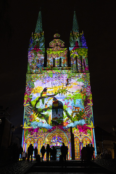 Photo de &quot;Lucia&quot;, mise en lumi&egrave;re de la cath&eacute;drale Saint-Maurice.