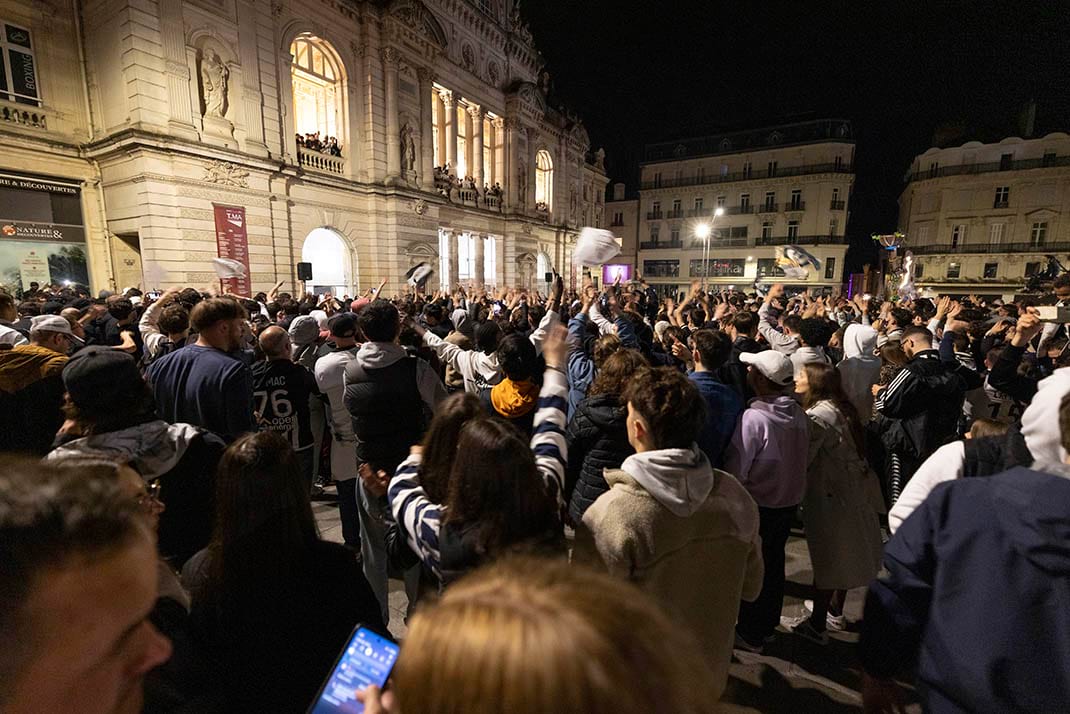 Photo de la montée du SCO d'Angers en Ligue 1, vendredi 17 mai 2024.