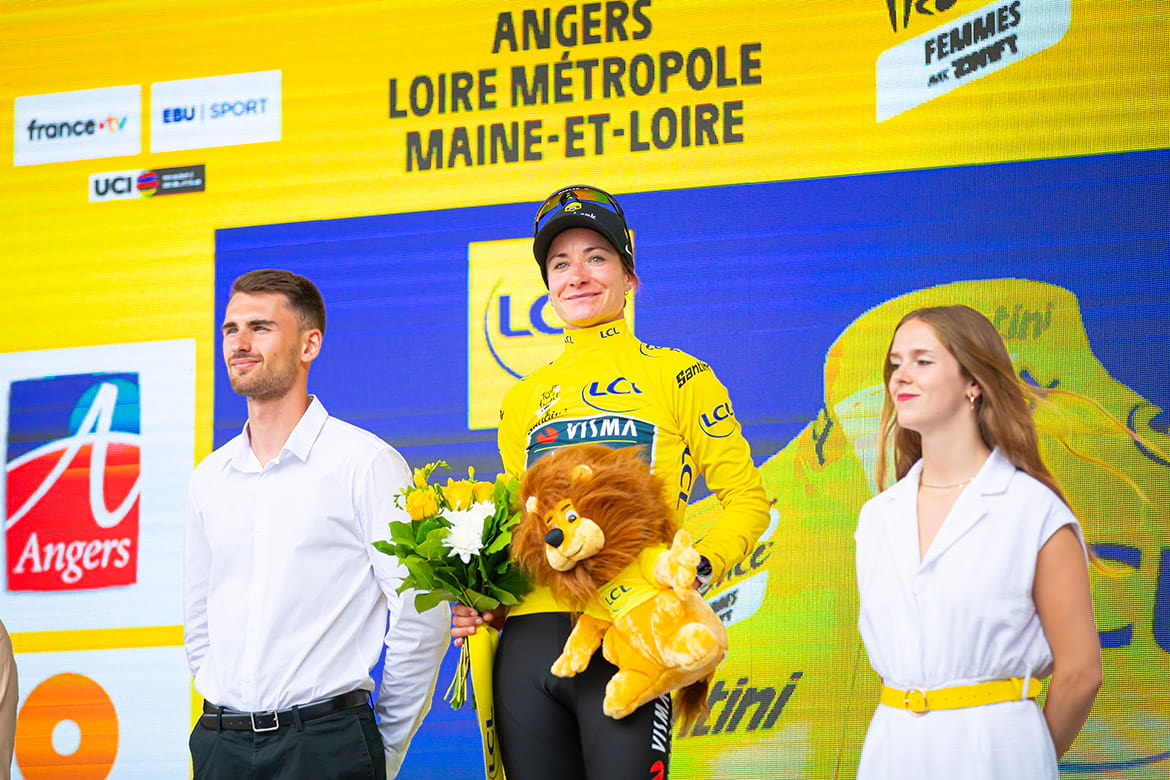 Arrivée de la troisième étape du Tour de France Femmes à Angers, lundi 28 juillet 2025.