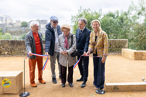 Inauguration du terrain de pétanque cale de la Savatte dans le cadre du Budget participatif de la Ville d'Angers.