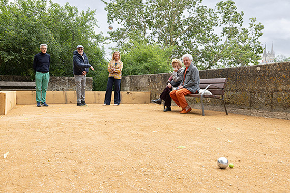 Inauguration du terrain de pétanque cale de la Savatte dans le cadre du Budget participatif de la Ville d'Angers.