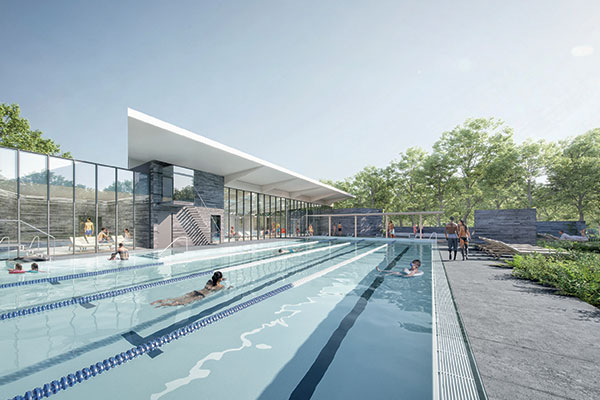 Vue d&#039;architecte de la piscine de la future piscine de Belle-Beille