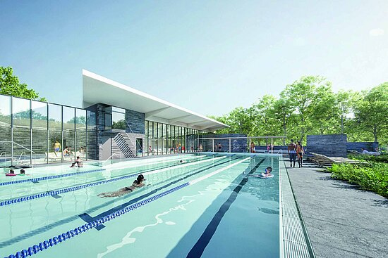 Vue d&#039;architecte de la future piscine de Belle-Beille.