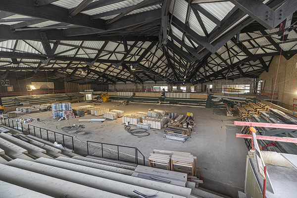 Photo des travaux de l'ancienne patinoire du Haras.