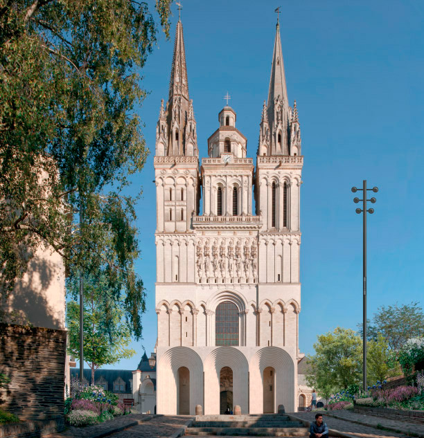 Vue d'architecte de la future galerie de la cathédrale Saint-Maurice à Angers.