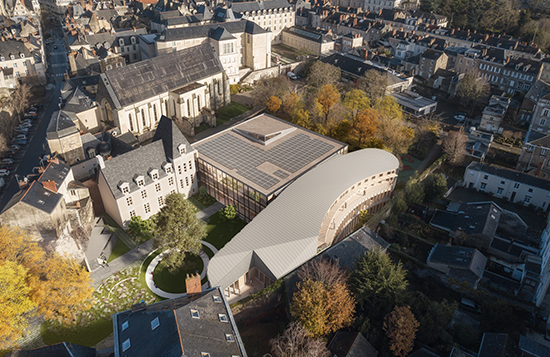 Vue d'architecte du projet de rénovation de la médiathèque Toussaint.