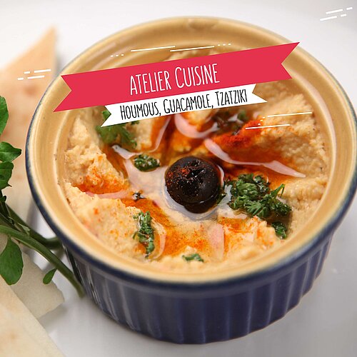 Atelier cuisine : houmous ; guacamole ; tzatziki