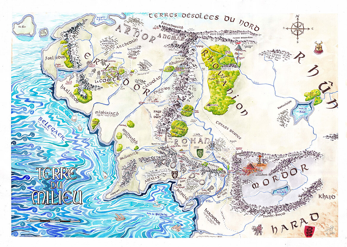 Carte de la terre du milieu